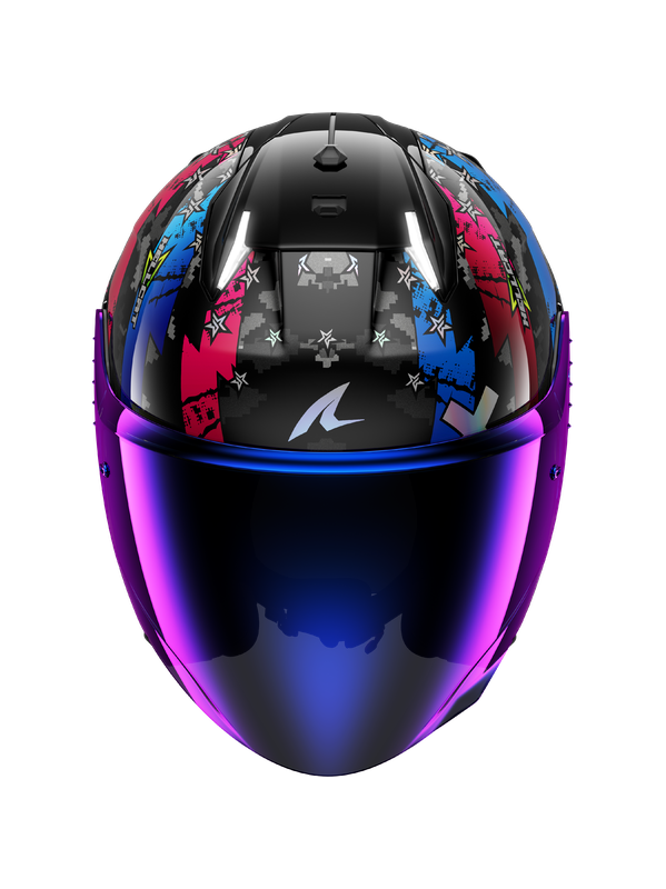 SHARK SKWAL i3 JET Hellcat CASCO NEGRO MATE CROMADO AZUL