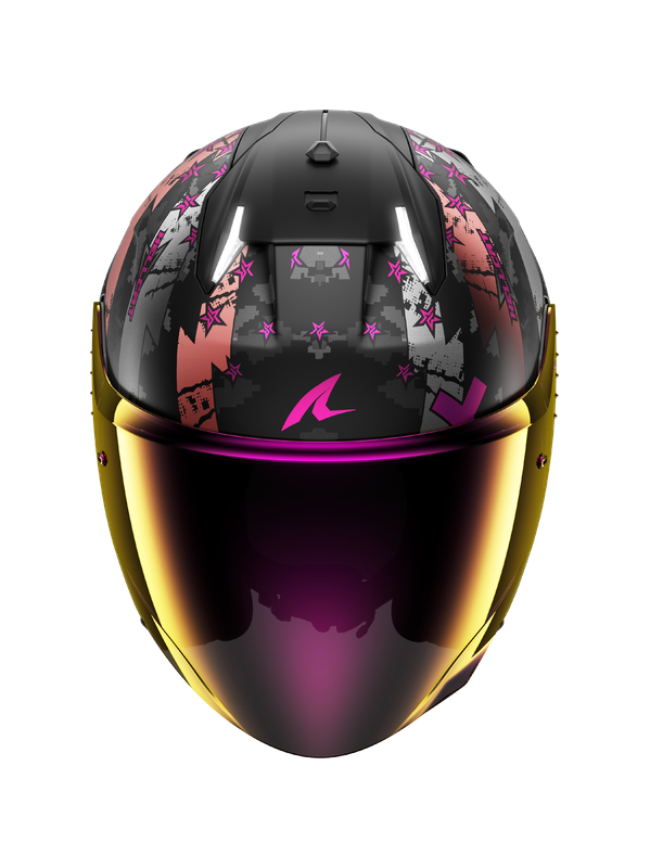 Shark SKWAL i3 Hellcat Casco abierto negro mate cromado morado