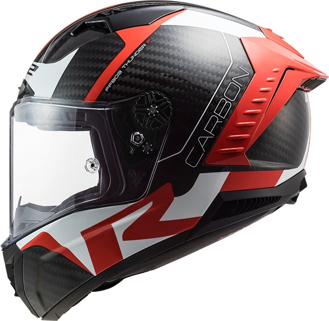 LS2 FF805 THUNDER C RACING1 GL.RED WHITE - SECURTEX MOTOR S.L (t/a MaximoMoto)