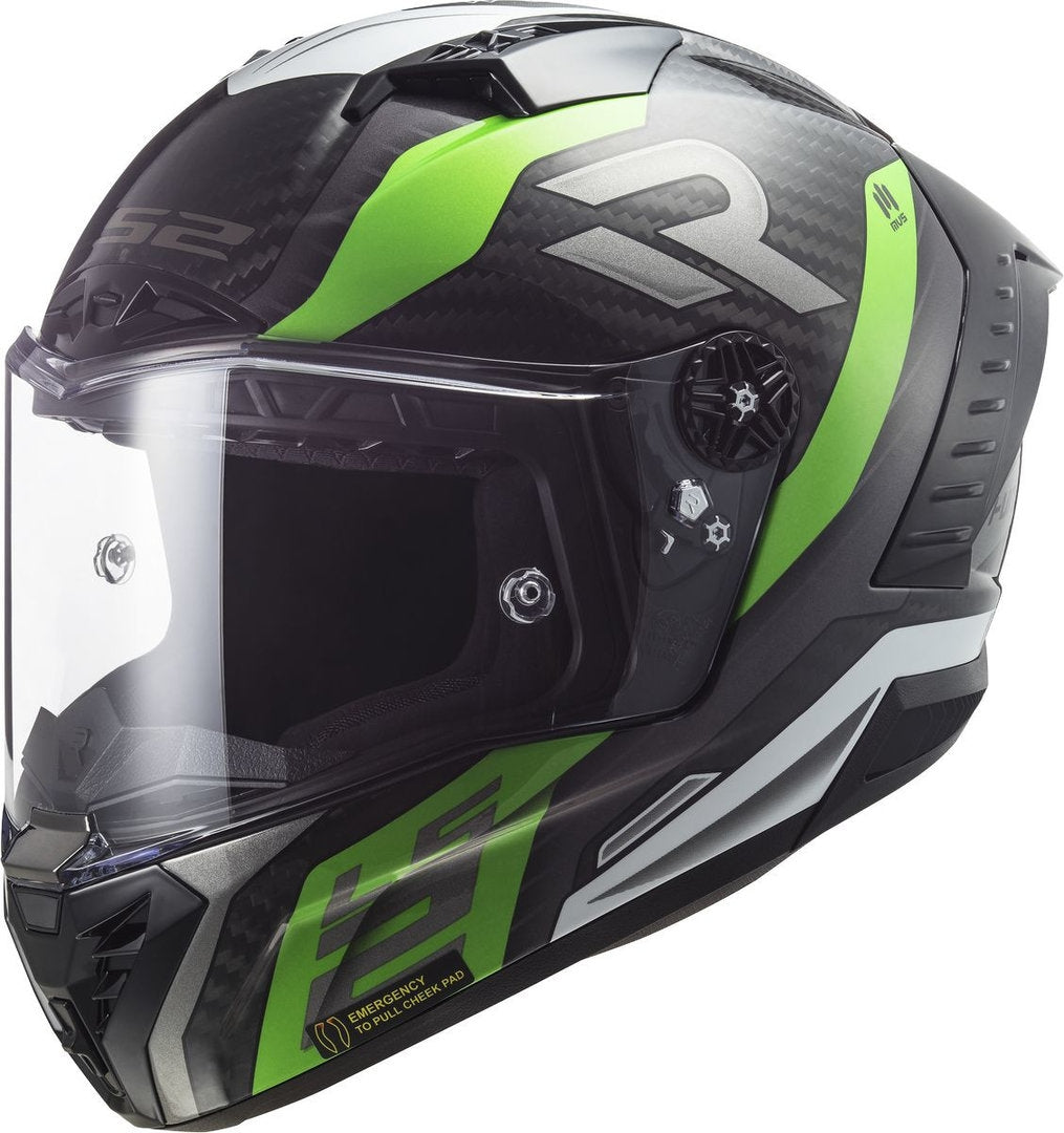 LS2 FF805 THUNDER C SUPRA FLUO GREEN WHITE - SECURTEX MOTOR S.L (t/a MaximoMoto)