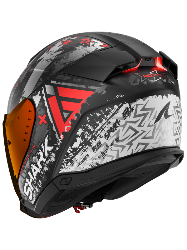 Shark SKWAL i3 Hellcat abierto Casco negro mate cromado rojo