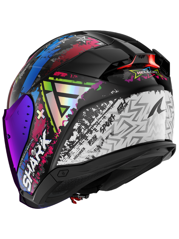 SHARK SKWAL i3 JET Hellcat CASCO NEGRO MATE CROMADO AZUL