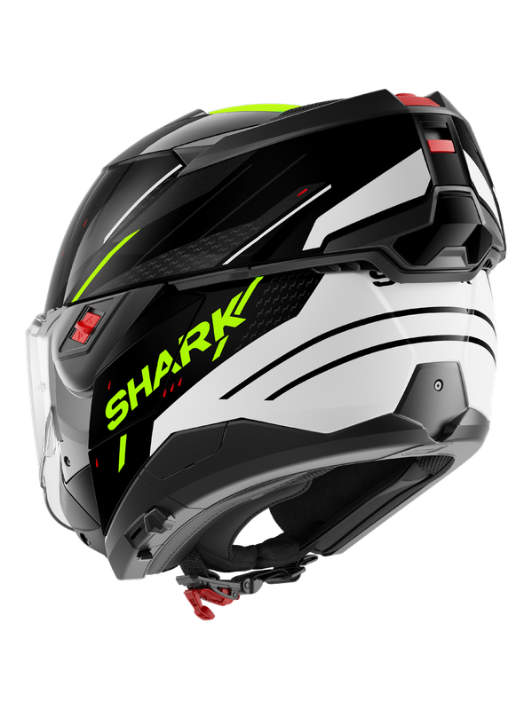 SHARK OXO RYDGER ABATIBLE MODULAR CASCO NEGRO BLANCO AMARILLO