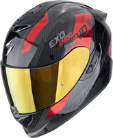 SCORPION CASCOS INTEGRALES EXO-1400 EVO II CARBON AIR PLATTED NEGRO ROJO
