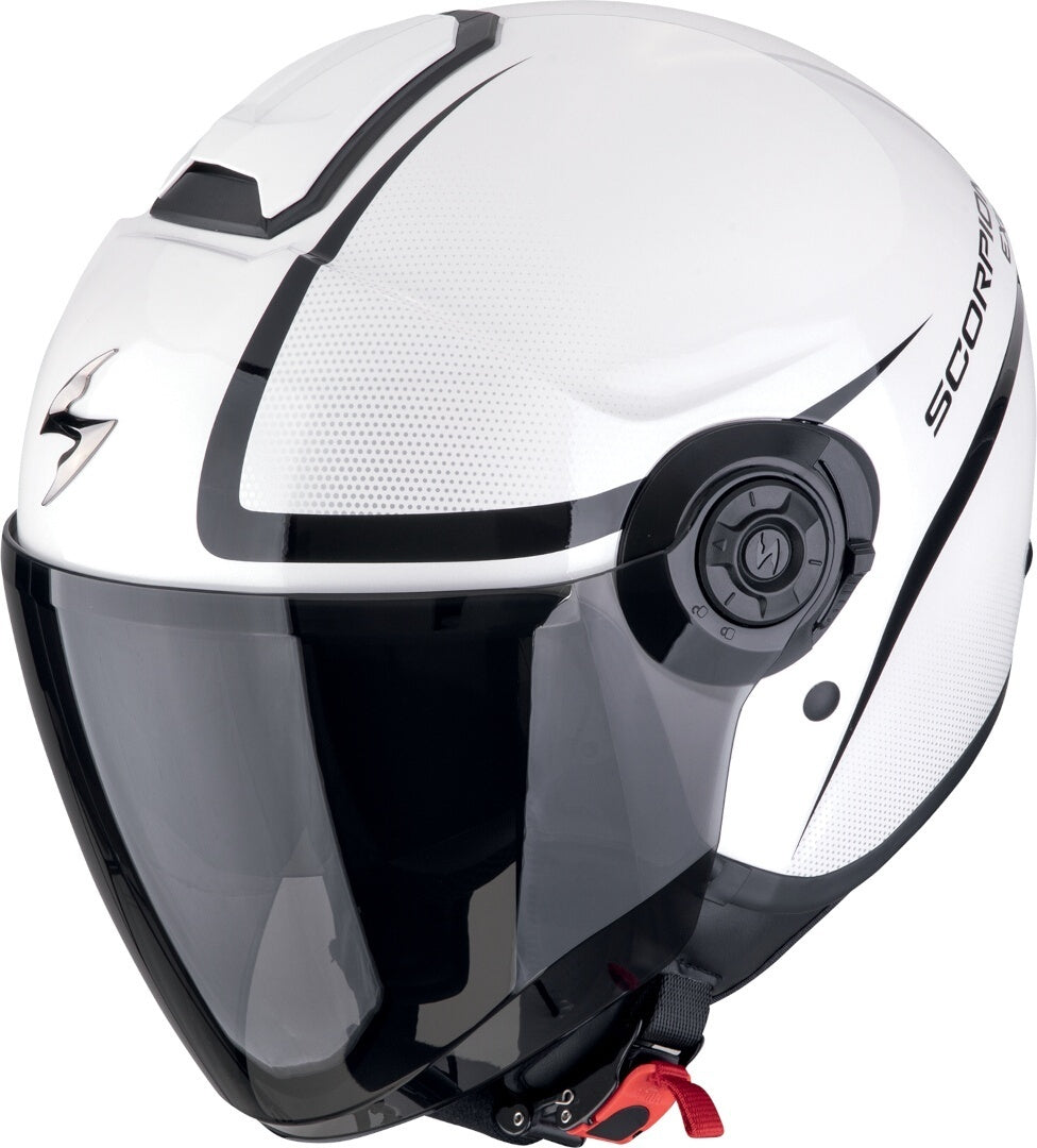 SCORPION EXO-CITY II INTERCITY Cara Abierta Casco Jet Blanco Negro