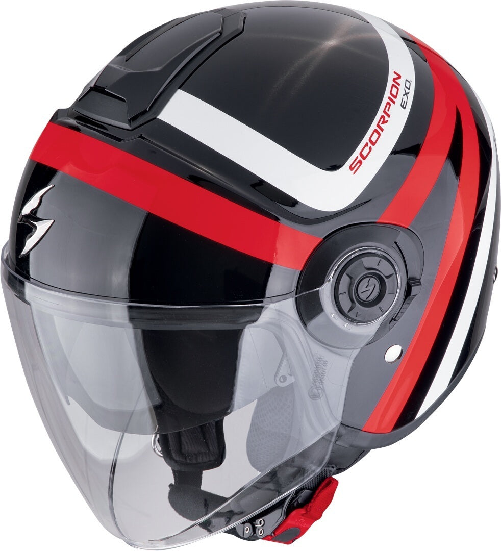 SCORPION EXO-CITY II RIVA Abierto Jet Casco Negro-Rojo