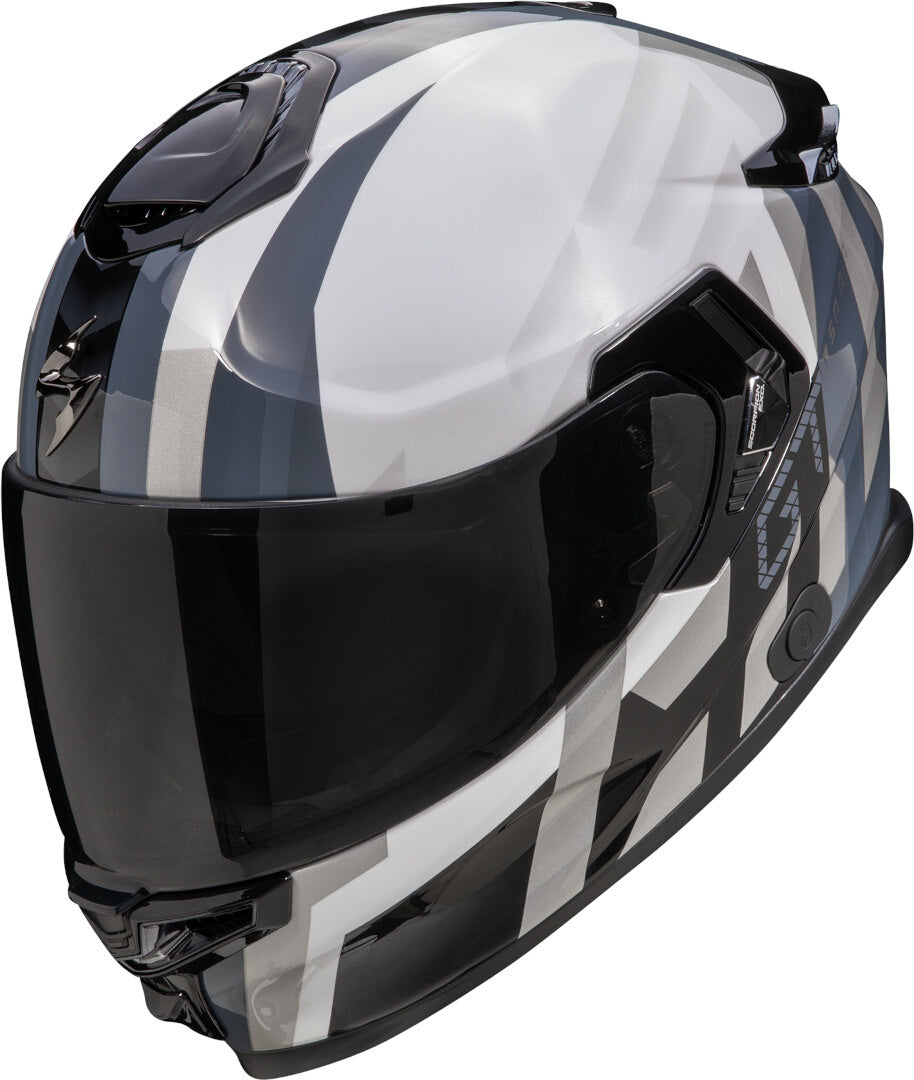 SCORPION CASCOS INTEGRALES EXO-GT SP AIR TOURADVEN BLANCO PERLA PLATA