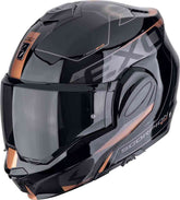 SCORPION EXO Tech Evo Traveler Casco Modulare Negro Cobre