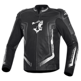 BELA BEAST CUIR JAQUETE DE MOTO HOME NEGRE ANTHIRA BLANC
