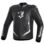 BELA BEAST CUIR JAQUETE DE MOTO HOME NEGRE ANTHIRA BLANC