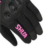 SHUA SHOT GUANTES DE MOTO TEXTILE MUJER NEGRO ROSA