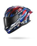 SHARK SKWAL CUP REPLICA ZARCO GP DE FRANCE Azul Chrome Rojo Casco De Moto