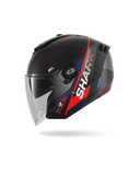 SHARK RS JET CARBON SPEED-TECH Mat Carbon Azul Rojo Casco De Moto