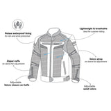 BELA SPRINTER CHAQUETA DE MOTO TEXTIL HOMBRE NEGRO BLANCO GRIS