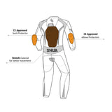 SHUA INFINITY 1 PC MONO DE MOTO HOMBRE NEGRO AMARILLO FLOU