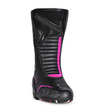 BELA STRIP CUIR GIRA DONA BOTA DE MOTO NEGRE ROSA