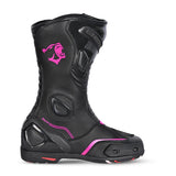 BELA STRIP CUIR GIRA DONA BOTA DE MOTO NEGRE ROSA