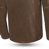 BELA STARK PIEL VINTAGE JAQUETE DE MOTO MARRON BEIGE