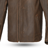 BELA STARK PIEL VINTAGE JAQUETE DE MOTO MARRON BEIGE
