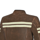 BELA STARK PIEL VINTAGE JAQUETE DE MOTO MARRON BEIGE