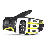 BELA AIR FLOW GUANTES DE MOTO DE PIEL MUJER NEGRO BLANCO AMARILLO