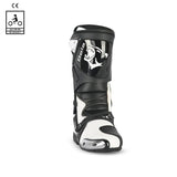 BELA RACE PRO (R-6) CUIR CARRERES BOTA DE MOTO NEGRE BLANC