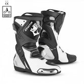 BELA RACE PRO (R-6) CUIR CARRERES BOTA DE MOTO NEGRE BLANC