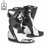 BELA RACE PRO (R-6) CUIR CARRERES BOTA DE MOTO NEGRE BLANC