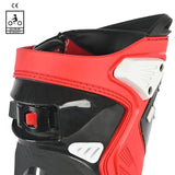 BELA RACE PRO (R-6) CUIR CARRERES BOTA DE MOTO BLANC NEGRE VERMELL