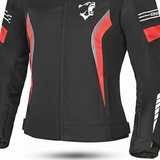 BELA BRADLEY DE TEXTIL JAQUETE DE MOTO SENYORA NEGRO ROJO