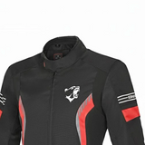 BELA BRADLEY DE TEXTIL JAQUETE DE MOTO SENYORA NEGRO ROJO