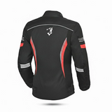 BELA BRADLEY DE TEXTIL JAQUETE DE MOTO SENYORA NEGRO ROJO