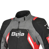 BELA ELANUR CHAQUETA DE MOTO MUJER NEGRO ANTRACITA ROJO