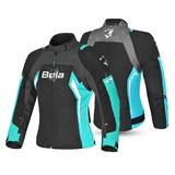 BELA ELANUR CHAQUETA DE MOTOCICLETA MUJER NEGRO TURQUESA