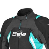 BELA ELANUR CHAQUETA DE MOTOCICLETA MUJER NEGRO TURQUESA