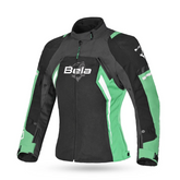 BELA ELANUR JAQUETE DE MOTO SENYORA NEGRO VERDE MENTA
