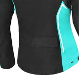 BELA ELANUR TEXTIL JAQUETE DE MOTO SENYORA NEGRE TURQUESA