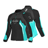 BELA ELANUR TEXTIL JAQUETE DE MOTO SENYORA NEGRE TURQUESA