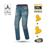 BELA ROCKER JEANS DE MOTO HOMBRE AZUL CLARO