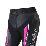 BELA ROCKET PANTALON DE MOTO MUJER PEIL NEGRO ROSA