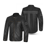 BELA STARK CHAQUETA DE MOTO DE CUERO HOMBRE NEGRO GRIS