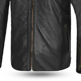 BELA STARK CHAQUETA DE MOTO DE CUERO HOMBRE NEGRO GRIS