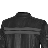 BELA STARK CHAQUETA DE MOTO DE CUERO HOMBRE NEGRO GRIS