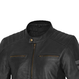 BELA STARK CHAQUETA DE MOTO DE CUERO HOMBRE NEGRO GRIS