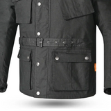 BELA TACTICAL WAX COTTON CHAQUETA DE MOTO HOMBRE NEGRO