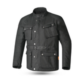 BELA TACTICAL WAX COTTON CHAQUETA DE MOTO HOMBRE NEGRO