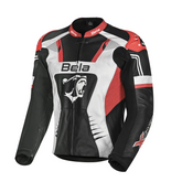 BELA X RACE JAQUETES CUIR HOME NEGRE BLANC VERMELL