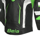 BELA X RACE JAQUETE CUIR HOME NEGRE BLANC VERD