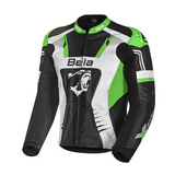 BELA X RACE JAQUETE CUIR HOME NEGRE BLANC VERD