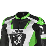 BELA X RACE JAQUETE CUIR HOME NEGRE BLANC VERD